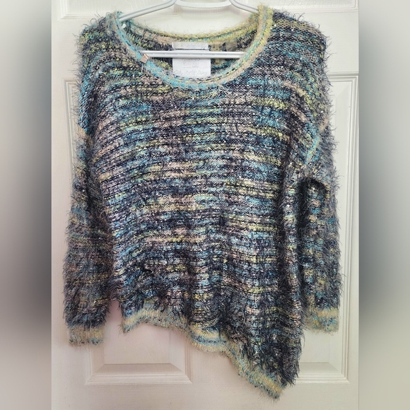 The Art of Living by Forza Viva, Colourful Italian Knit Sweater with Sparkles - Picture 1 of 3